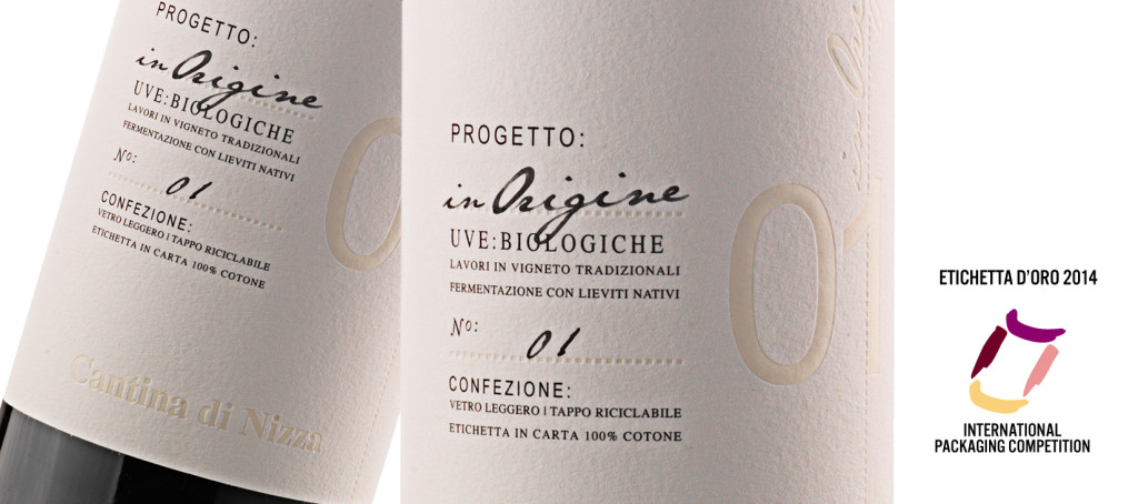 La label di “InOrigine” è Etichetta d’Oro all’International Packaging Competition di VINITALY 2014.